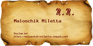 Maloschik Miletta névjegykártya